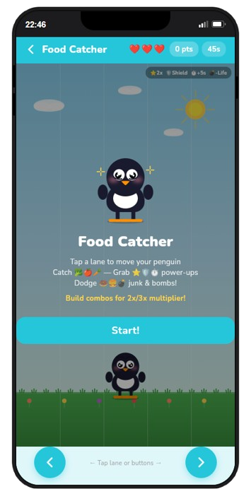 Minigame screen