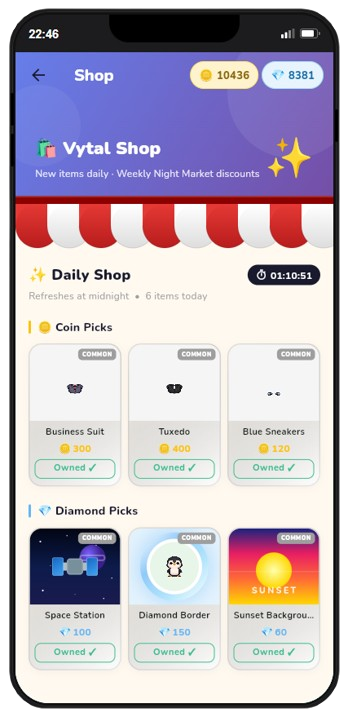 Shop screen